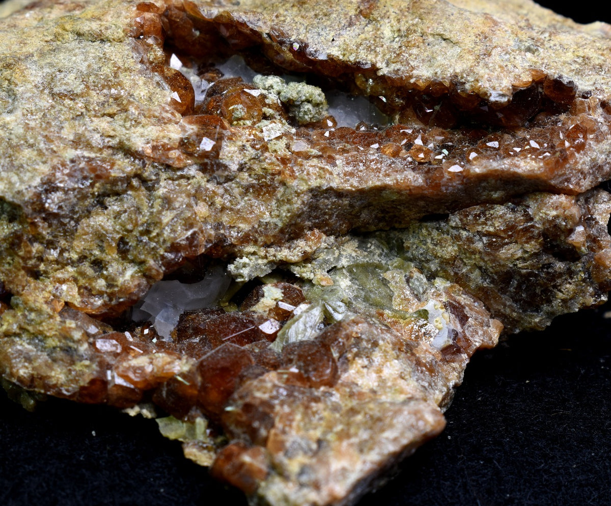 Grossular Garnet Hessonite Cluster with Green Epidote Crystal Specimen from Coyote Front Range, California - 221 grams #05
