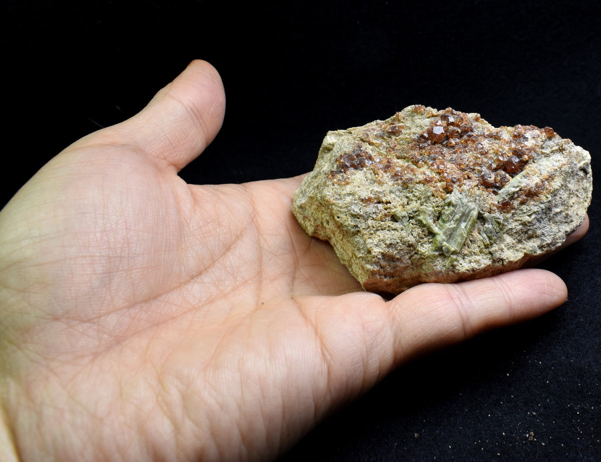Grossular Garnet Hessonite Cluster with Green Epidote Crystal Specimen from Coyote Front Range, California - 198 grams #11