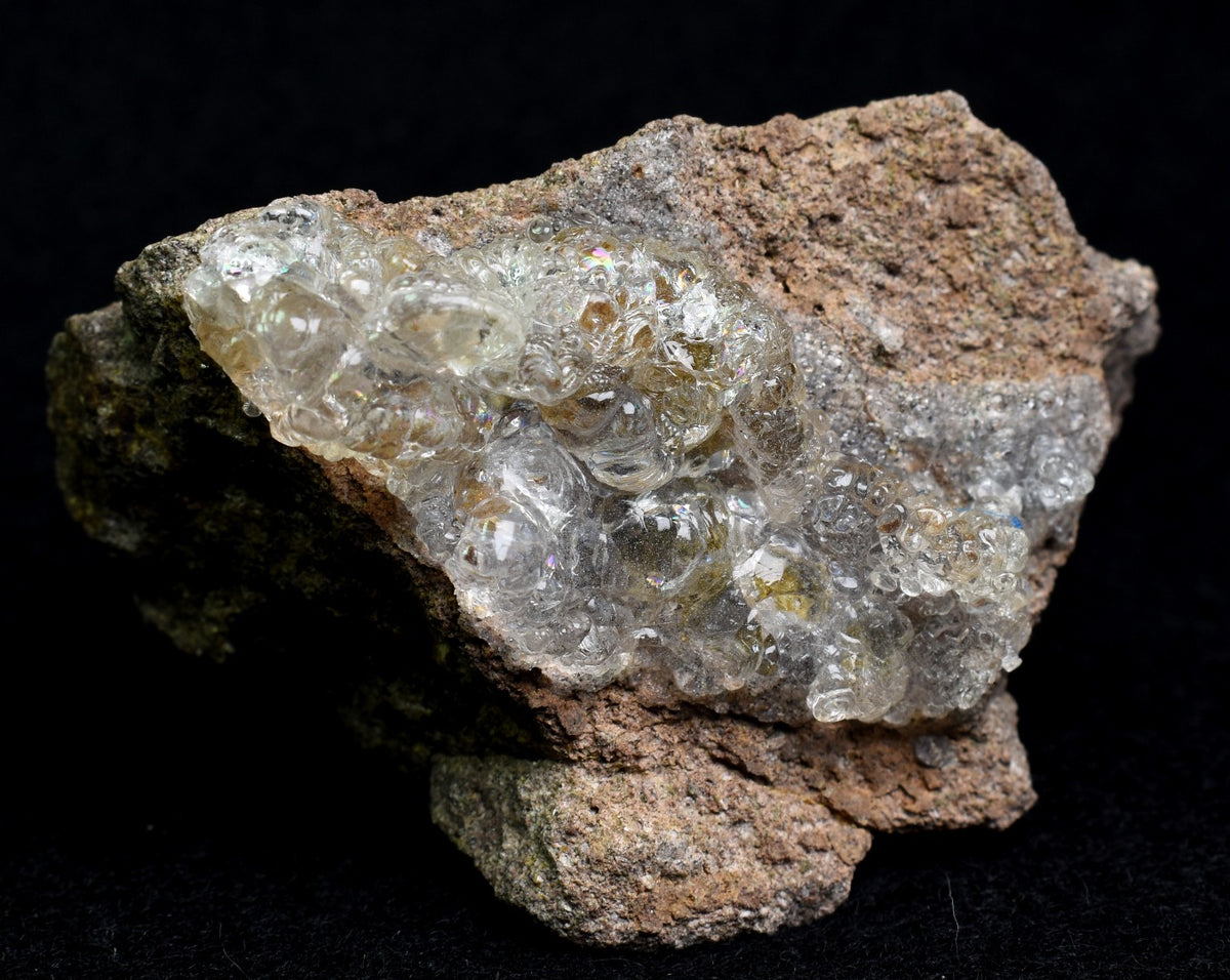 Mexican Hyalite Opal Collector Grade Specimen Stone on Matrix - UV Reactive Fluorescent - 84 grams #01