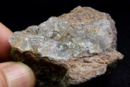 Mexican Hyalite Opal Collector Grade Specimen Stone on Matrix - UV Reactive Fluorescent - 84 grams #01