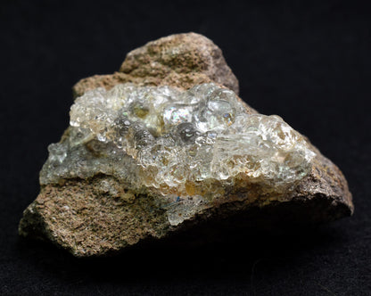 Mexican Hyalite Opal Collector Grade Specimen Stone on Matrix - UV Reactive Fluorescent - 84 grams #01