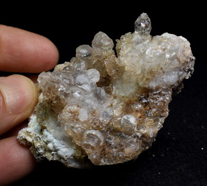 Mexican Hyalite Opal Collector Grade Specimen Stone on Chalcedony Agate - UV Reactive Fluorescent - 55 grams #04