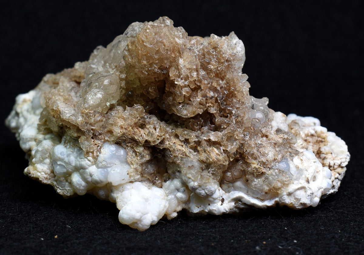 Mexican Hyalite Opal Collector Grade Specimen Stone on Chalcedony Agate - UV Reactive Fluorescent - 55 grams #06