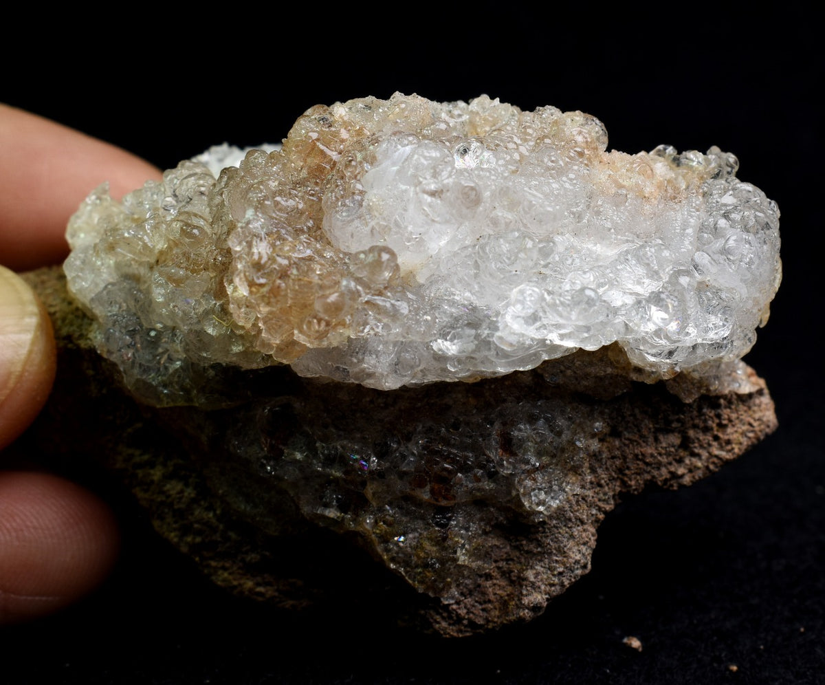 Mexican Hyalite Opal Collector Grade Specimen Stone on Matrix - UV Reactive Fluorescent - 75 grams #08
