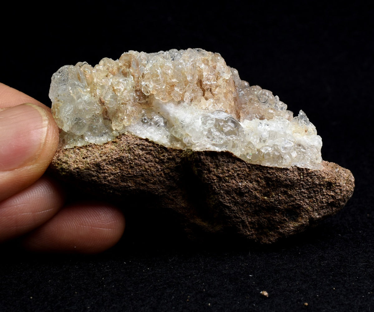 Mexican Hyalite Opal Collector Grade Specimen Stone on Matrix - UV Reactive Fluorescent - 75 grams #08