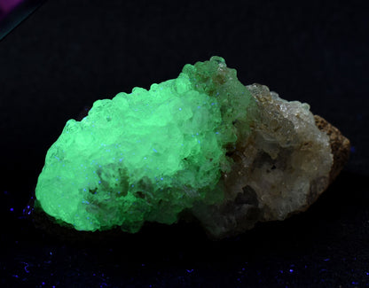 Mexican Hyalite Opal Collector Grade Specimen Stone on Matrix - UV Reactive Fluorescent - 75 grams #08