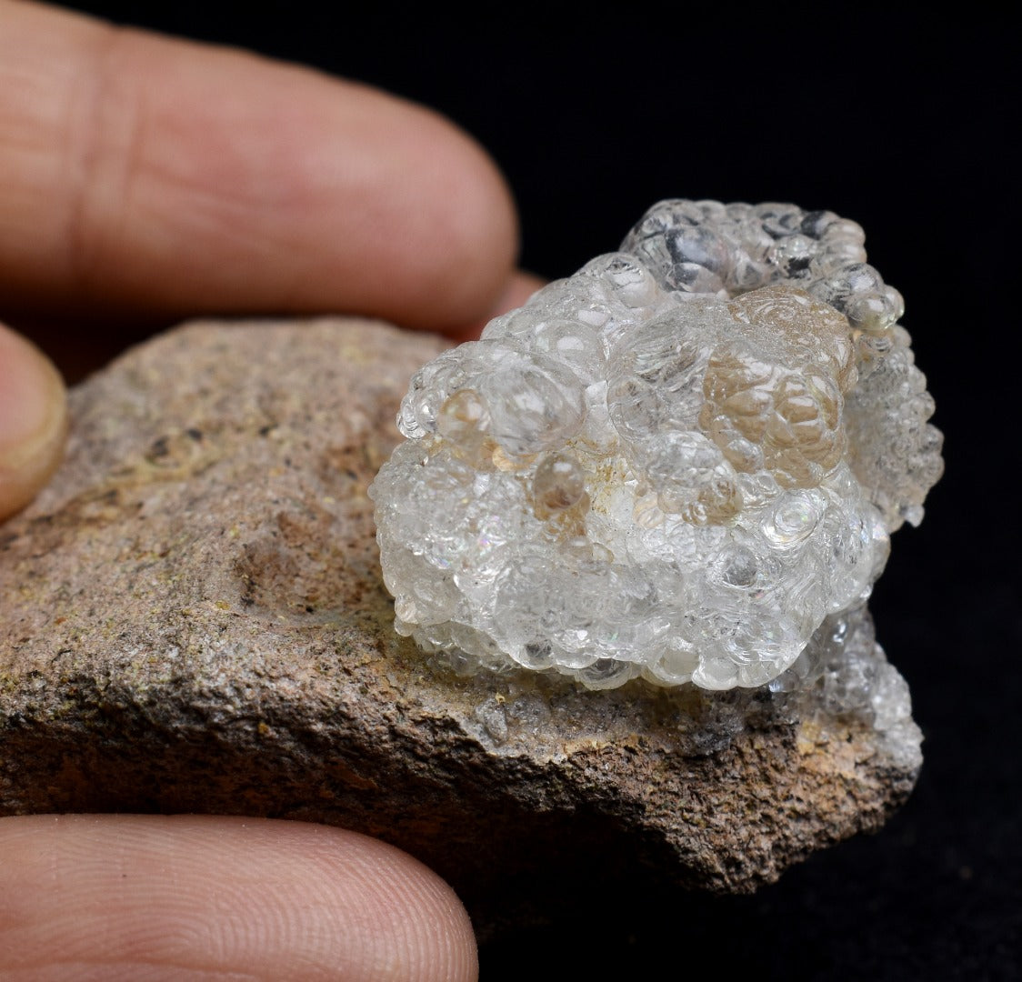 Mexican Hyalite Opal Collector Grade Specimen Stone on Matrix - UV Reactive Fluorescent - 69 grams #09