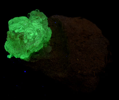 Mexican Hyalite Opal Collector Grade Specimen Stone on Matrix - UV Reactive Fluorescent - 69 grams #09