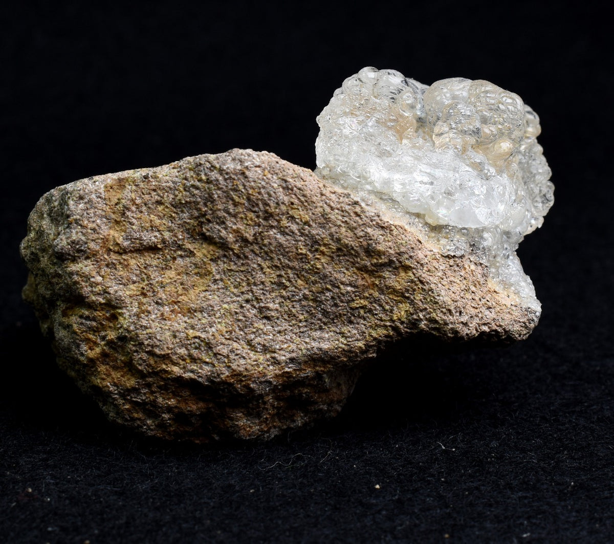 Mexican Hyalite Opal Collector Grade Specimen Stone on Matrix - UV Reactive Fluorescent - 69 grams #09