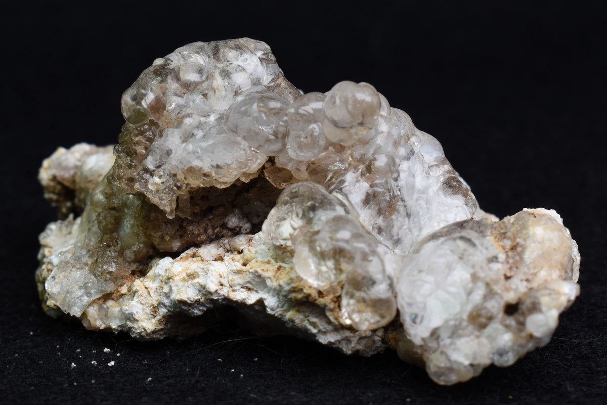 Mexican Hyalite Opal Collector Grade Specimen Stone on Chalcedony Agate - UV Reactive Fluorescent - 33 grams #10