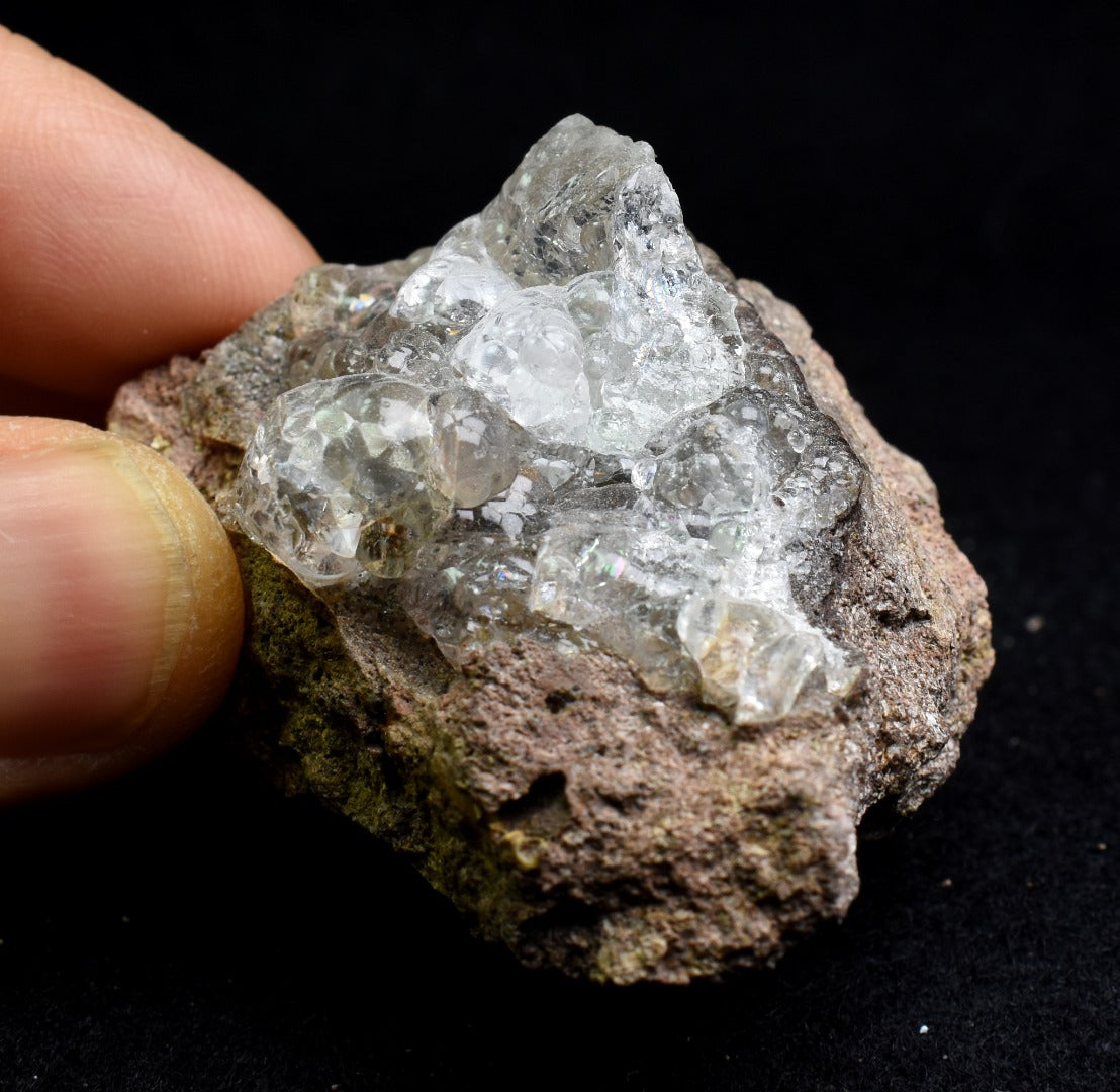 Mexican Hyalite Opal Collector Grade Specimen Stone on Matrix - UV Reactive Fluorescent - 62 grams #11