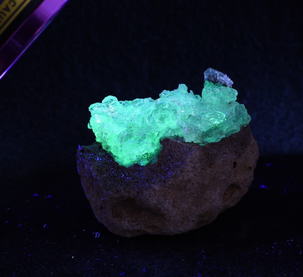 Mexican Hyalite Opal Collector Grade Specimen Stone on Matrix - UV Reactive Fluorescent - 76 grams #13