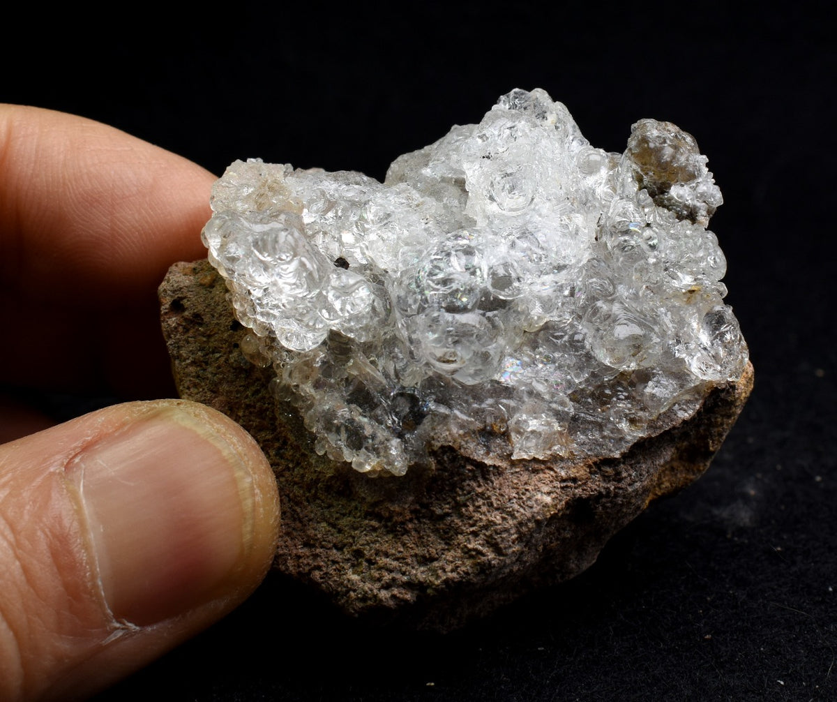 Mexican Hyalite Opal Collector Grade Specimen Stone on Matrix - UV Reactive Fluorescent - 76 grams #13