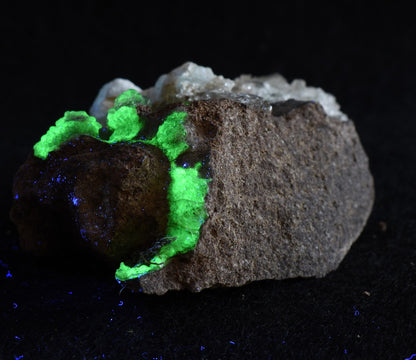 Mexican Hyalite Opal Collector Grade Specimen Stone, with Chalcedony, on Matrix - UV Reactive Fluorescent - 96 grams #16