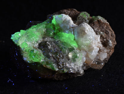 Mexican Hyalite Opal Collector Grade Specimen Stone, with Chalcedony, on Matrix - UV Reactive Fluorescent - 96 grams #16
