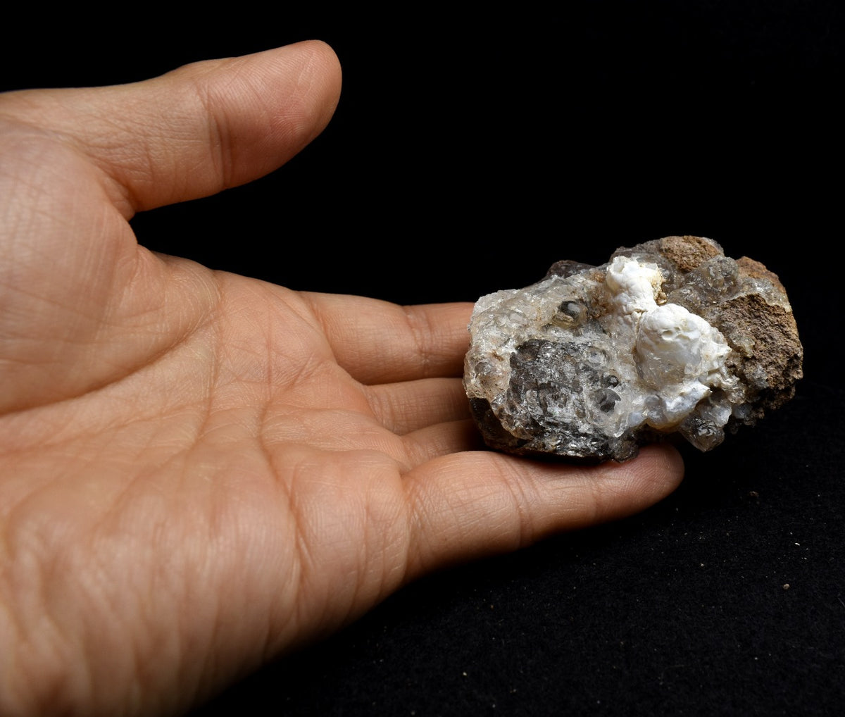 Mexican Hyalite Opal Collector Grade Specimen Stone, with Chalcedony, on Matrix - UV Reactive Fluorescent - 96 grams #16