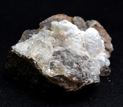 Mexican Hyalite Opal Collector Grade Specimen Stone, with Chalcedony, on Matrix - UV Reactive Fluorescent - 96 grams #16