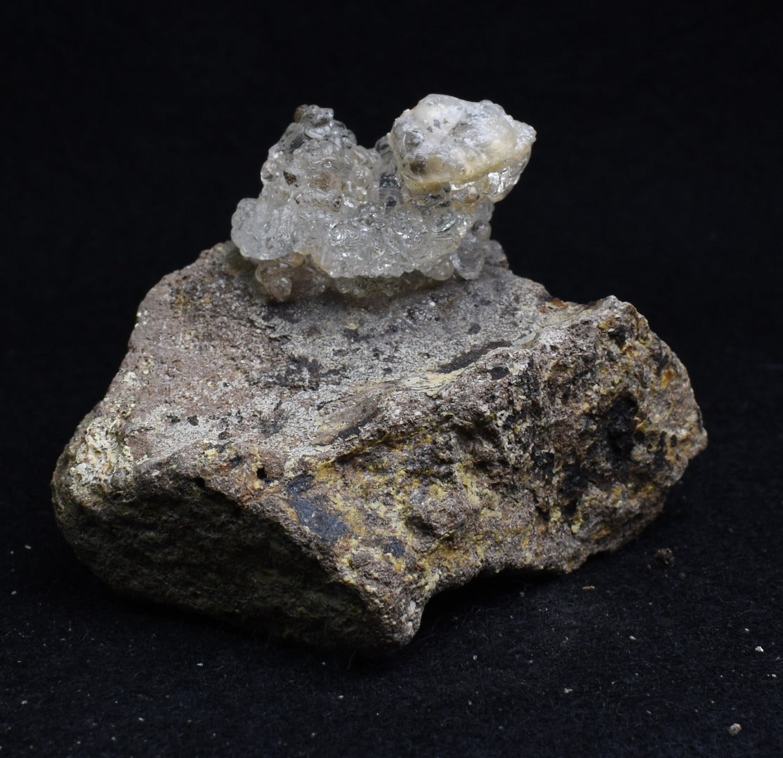 Mexican Hyalite Opal Collector Grade Specimen Stone on Matrix - UV Reactive Fluorescent - 81 grams #17