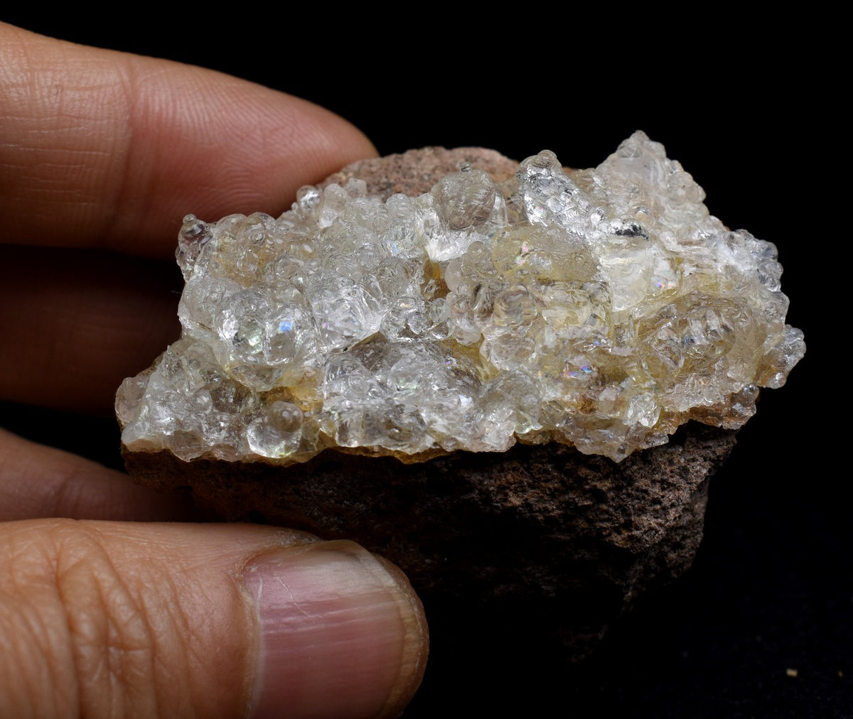 Mexican Hyalite Opal Collector Grade Specimen Stone on Matrix - UV Reactive Fluorescent - 54 grams #20