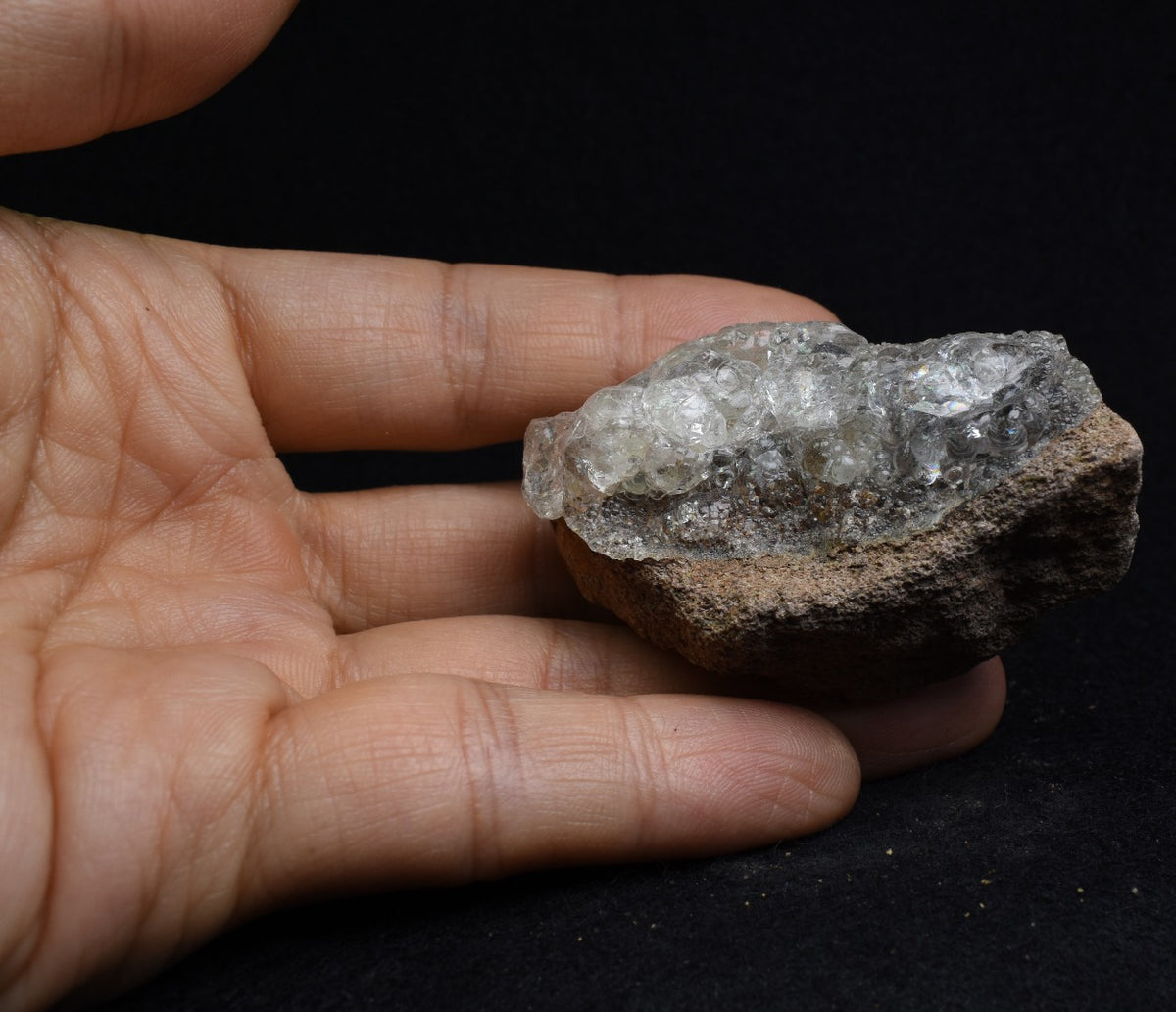 Mexican Hyalite Opal Collector Grade Specimen Stone on Matrix - UV Reactive Fluorescent - 59 grams #24
