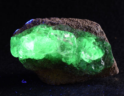 Mexican Hyalite Opal Collector Grade Specimen Stone on Matrix - UV Reactive Fluorescent - 59 grams #24
