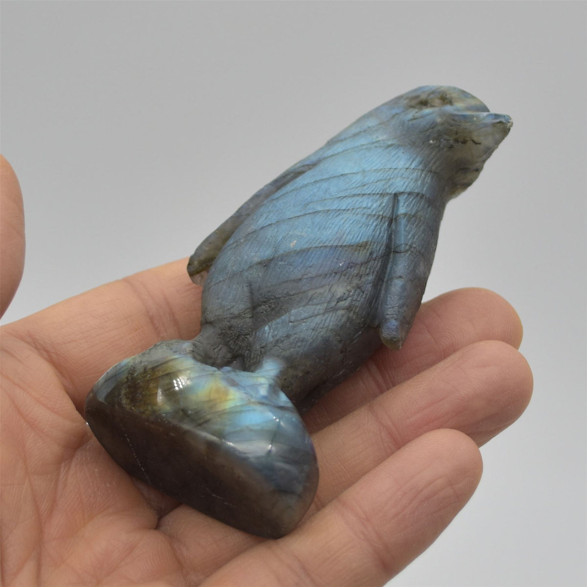 Labradorite Crystal Penguin - 8.5cm x 4cm x 3cm - 118 grams #04