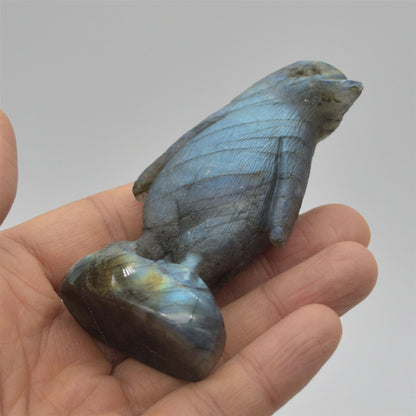 Labradorite Crystal Penguin - 8.5cm x 4cm x 3cm - 118 grams #04