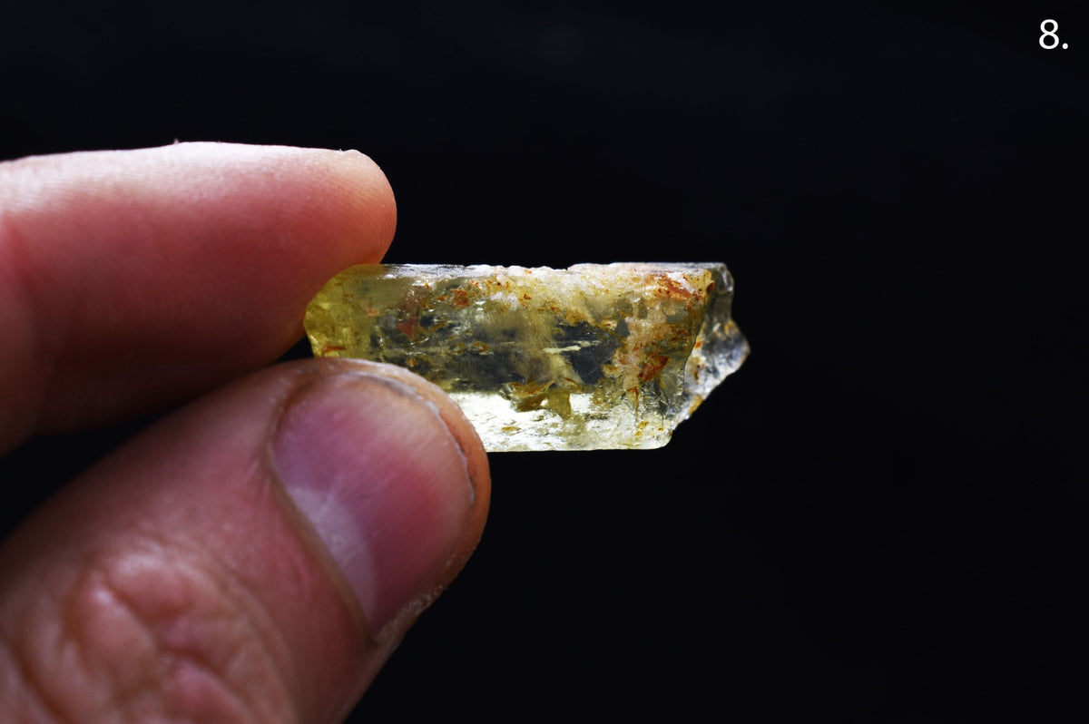 Heliodor Raw Green Yellow Beryl Crystal Specimen - 8 Sizes - 1 Count - Group 01
