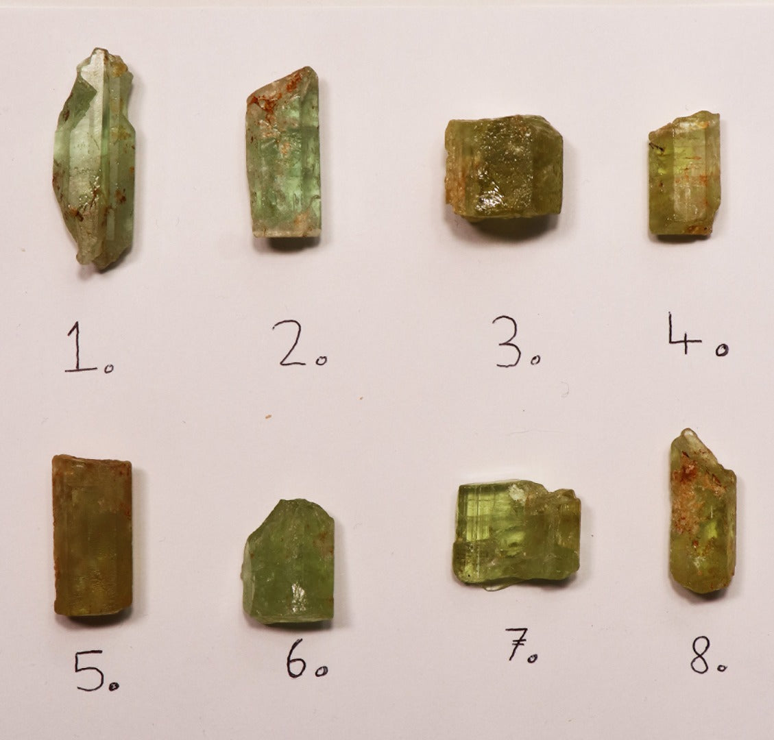 Heliodor Raw Green Yellow Beryl Crystal Specimen - 8 Sizes - 1 Count - Group 01