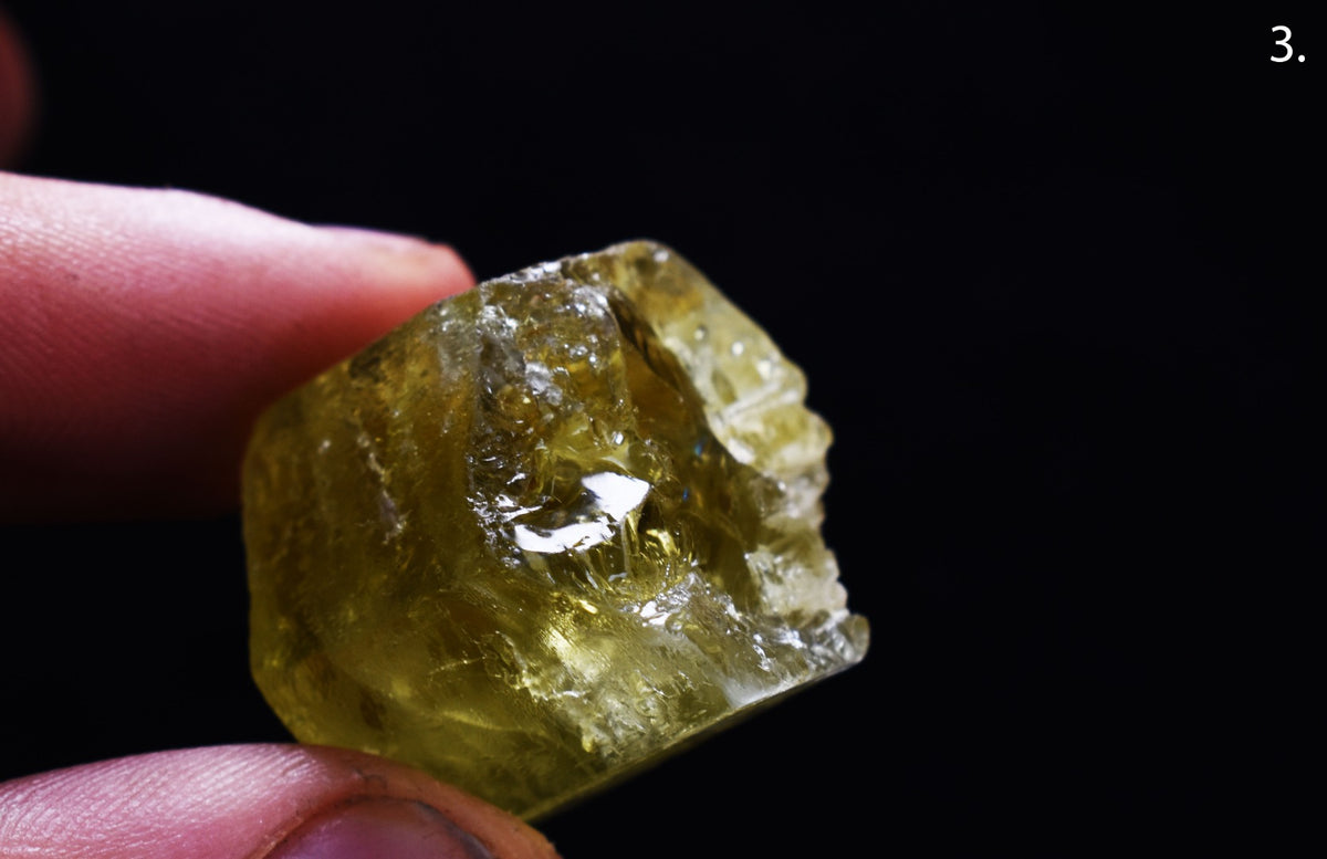 Heliodor Raw Green Yellow Beryl Crystal Specimen - 8 Sizes - 1 Count - Group 01