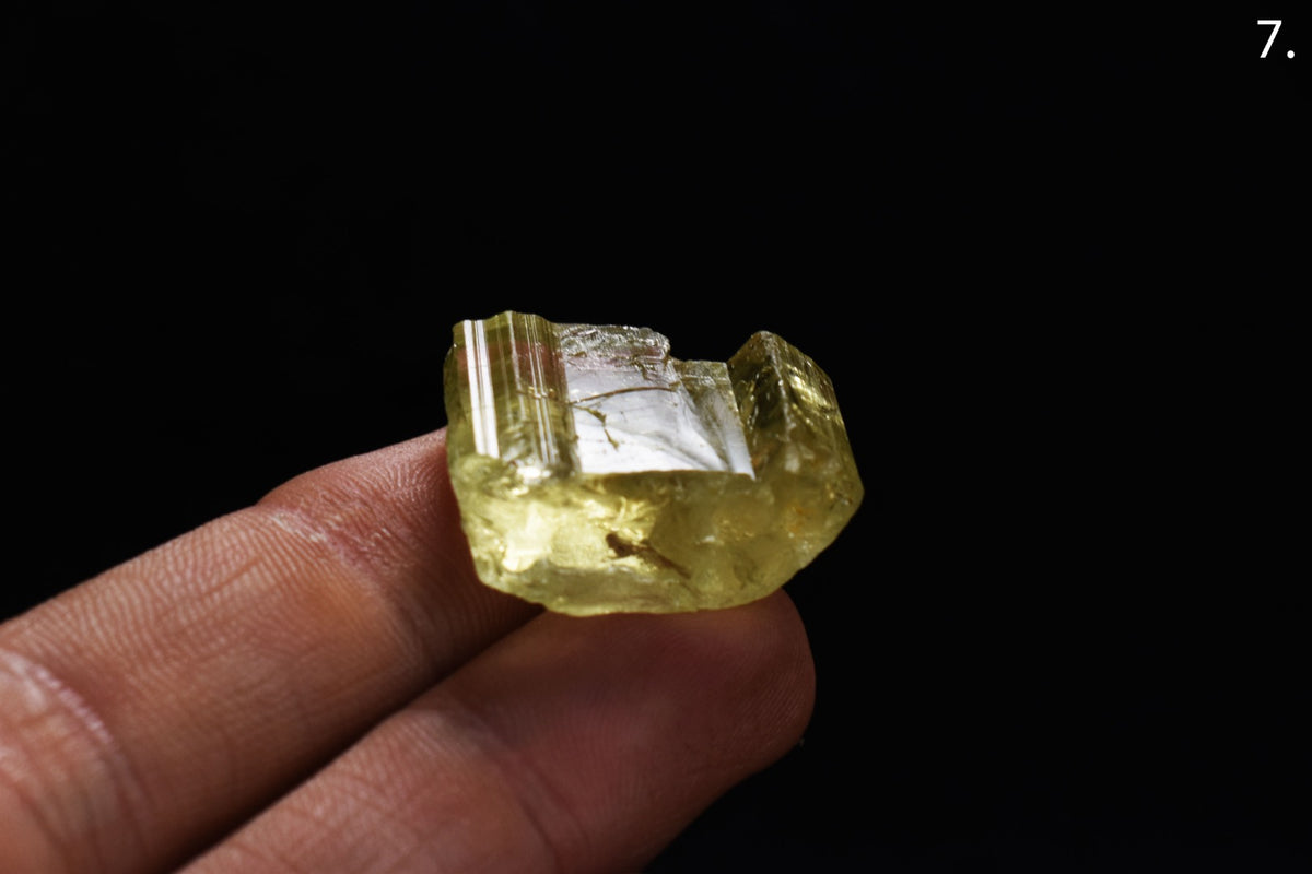 Heliodor Raw Green Yellow Beryl Crystal Specimen - 8 Sizes - 1 Count - Group 01