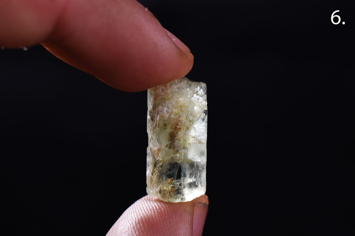 Heliodor Raw Green Yellow Beryl Crystal Specimen - 8 Sizes - 1 Count - Group 05