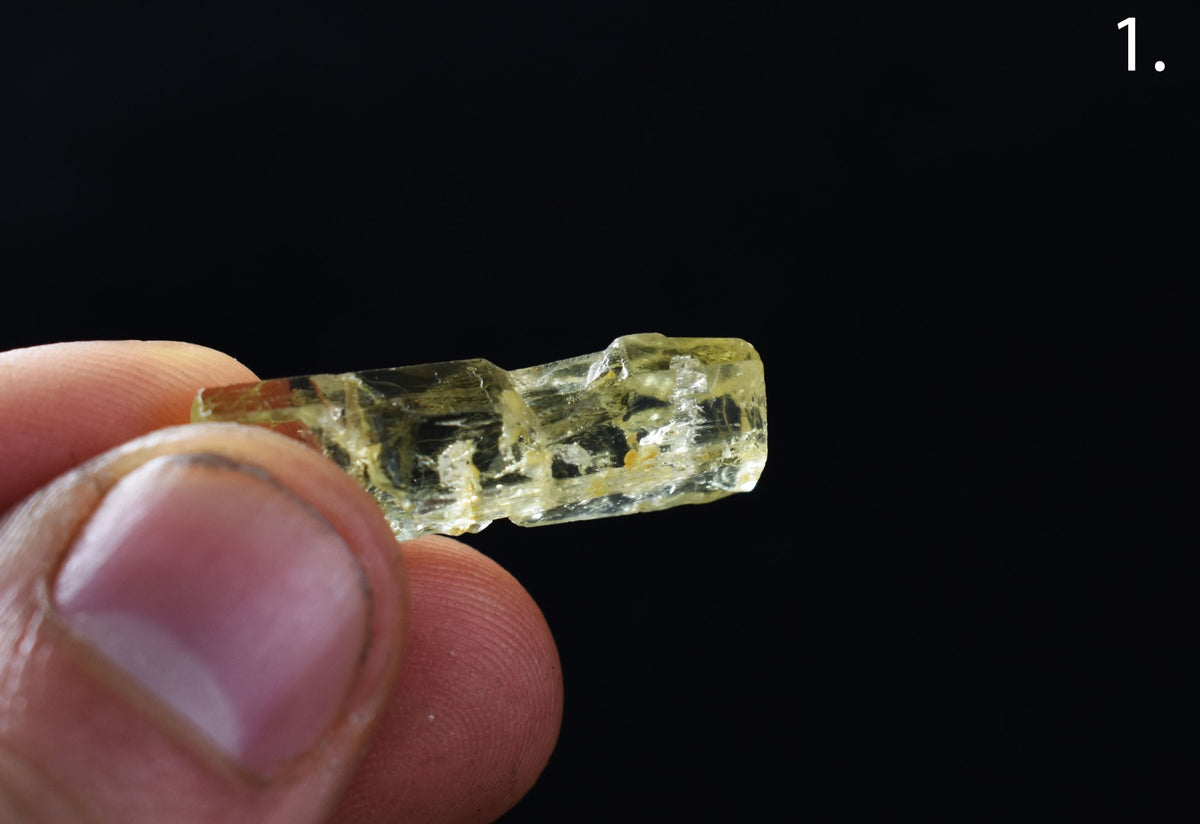 Heliodor Raw Green Yellow Beryl Crystal Specimen - 8 Sizes - 1 Count - Group 05