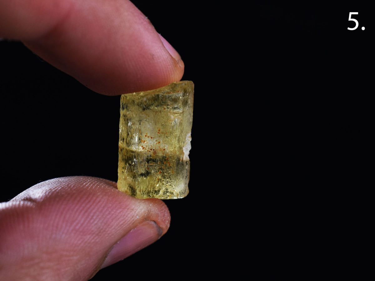 Heliodor Raw Green Yellow Beryl Crystal Specimen - 8 Sizes - 1 Count - Group 06