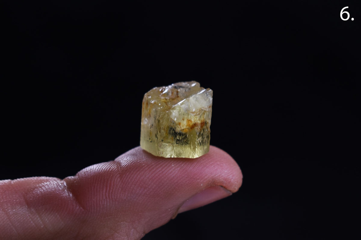Heliodor Raw Green Yellow Beryl Crystal Specimen - 8 Sizes - 1 Count - Group 06