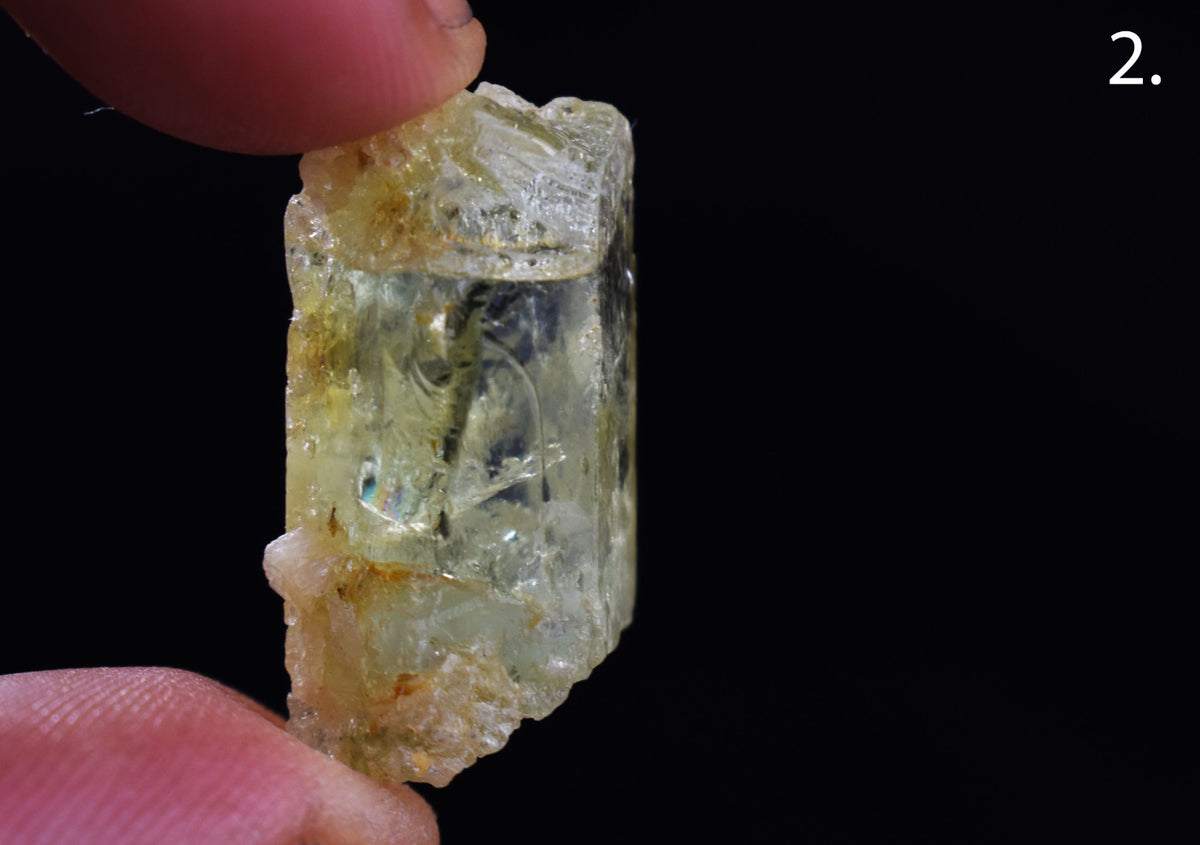 Heliodor Raw Green Yellow Beryl Crystal Specimen - 8 Sizes - 1 Count - Group 06