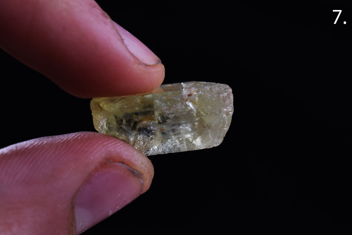 Heliodor Raw Green Yellow Beryl Crystal Specimen - 8 Sizes - 1 Count - Group 06