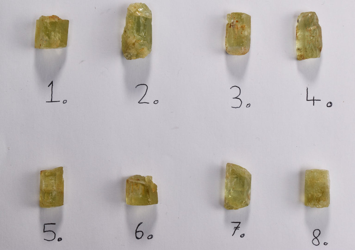 Heliodor Raw Green Yellow Beryl Crystal Specimen - 8 Sizes - 1 Count - Group 06