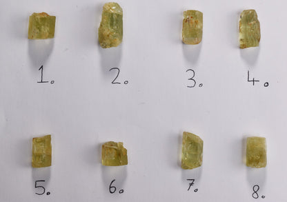 Heliodor Raw Green Yellow Beryl Crystal Specimen - 8 Sizes - 1 Count - Group 06