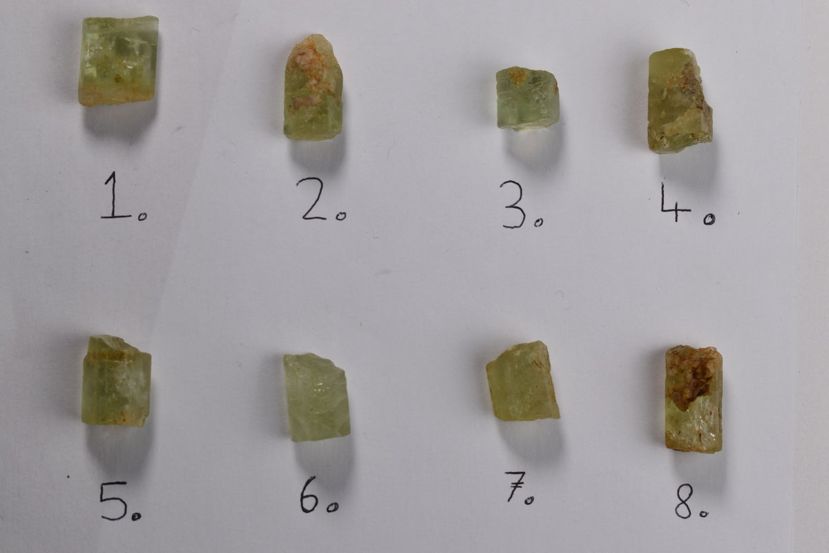 Heliodor Raw Green Yellow Beryl Crystal Specimen - 8 Sizes - 1 Count - Group 07