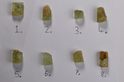 Heliodor Raw Green Yellow Beryl Crystal Specimen - 8 Sizes - 1 Count - Group 07