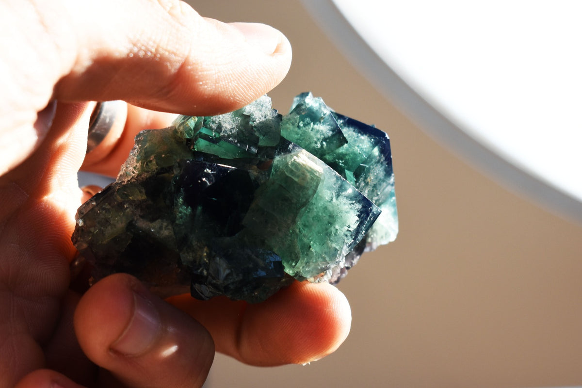 Diana Maria Fluorite Raw Cluster Specimen with Quartz - Sourced UK - 105 grams #416