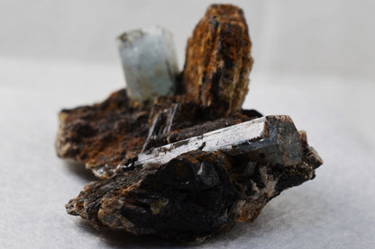 Beryl var. Aquamarine with Schorl Black Tourmaline & Feldspar from Erongo Mountains, Namibia - 67.3 grams #A2