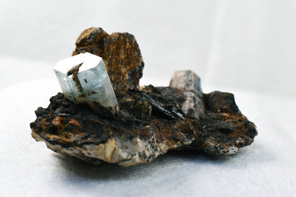 Beryl var. Aquamarine with Schorl Black Tourmaline & Feldspar from Erongo Mountains, Namibia - 67.3 grams #A2