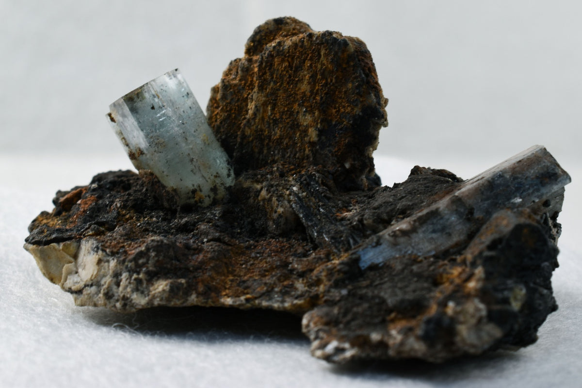 Beryl var. Aquamarine with Schorl Black Tourmaline & Feldspar from Erongo Mountains, Namibia - 67.3 grams #A2