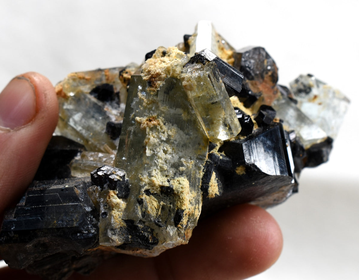 Beryl var. Aquamarine with Schorl Black Tourmaline & Feldspar from Erongo Mountains, Namibia - 132.5 grams #A4