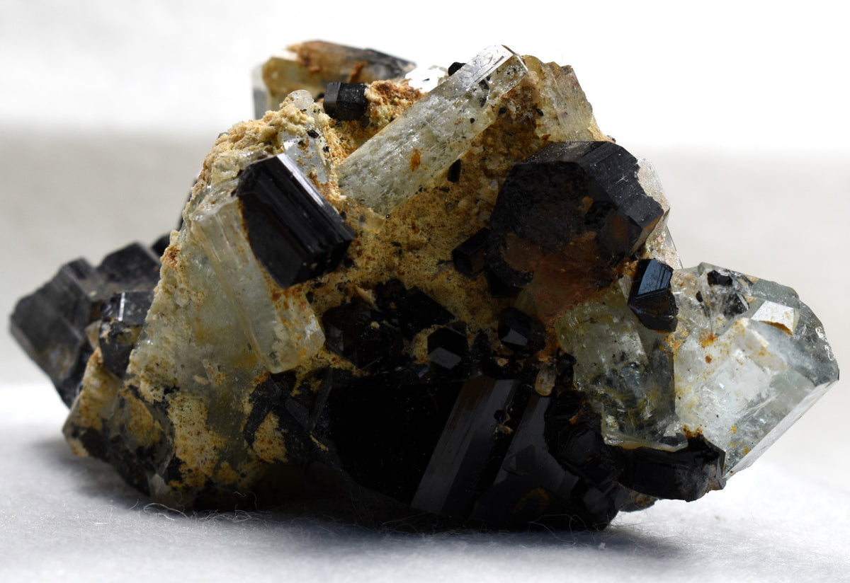 Beryl var. Aquamarine with Schorl Black Tourmaline & Feldspar from Erongo Mountains, Namibia - 132.5 grams #A4