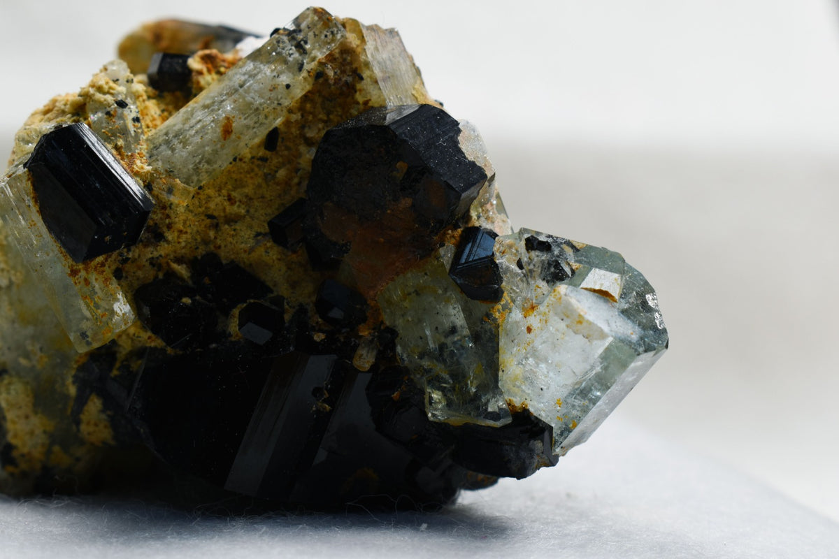 Beryl var. Aquamarine with Schorl Black Tourmaline & Feldspar from Erongo Mountains, Namibia - 132.5 grams #A4