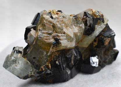 Beryl var. Aquamarine with Schorl Black Tourmaline & Feldspar from Erongo Mountains, Namibia - 132.5 grams #A4