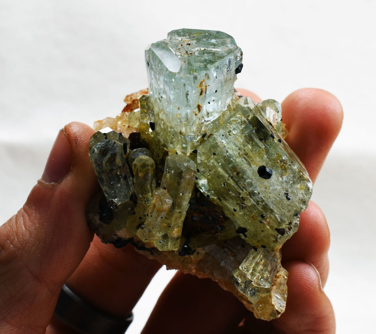 Beryl var. Aquamarine with Schorl Black Tourmaline from Erongo Mountains, Namibia - 82.4 grams #A5